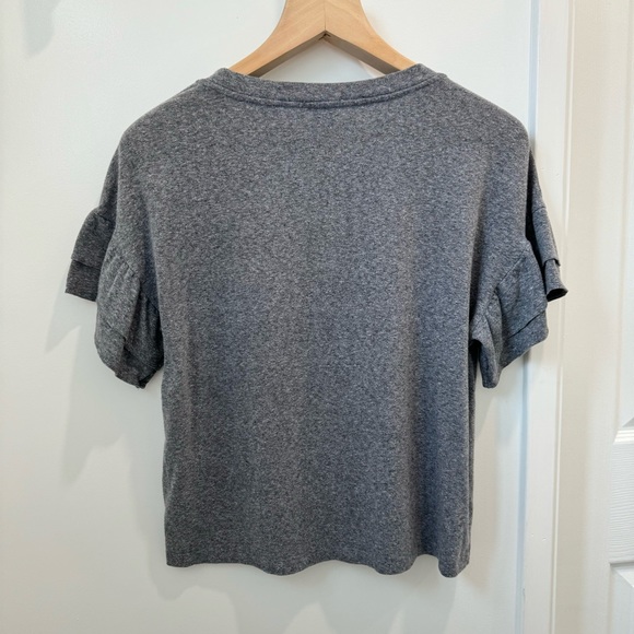 Saks Fifth Avenue grey flutter sleeve top - Picture 4 of 4